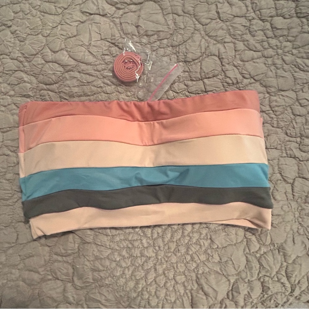 Time and Tru Peach Bandeau Top